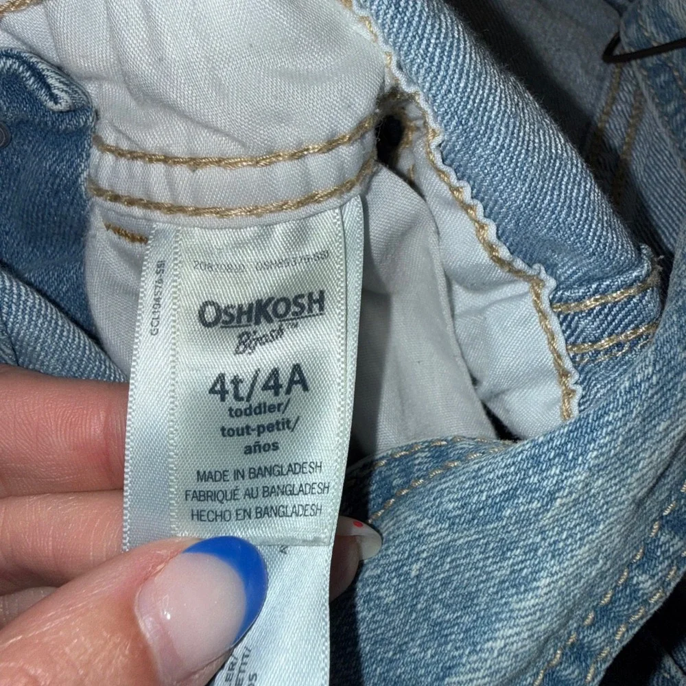 OshKosh B'gosh Denim Overalls Kids 4T Light Blue Excellent Vestbak Carpenter